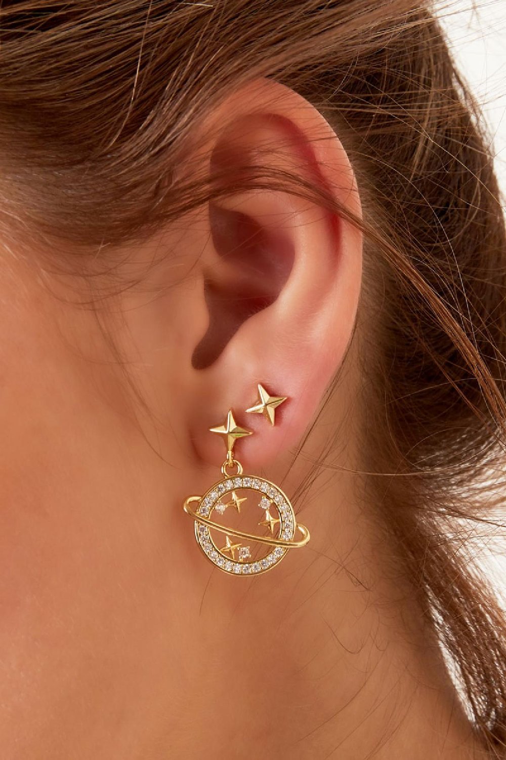 Ear Studs Star - Sparkle Collection Gold Color Copper h5Picture3